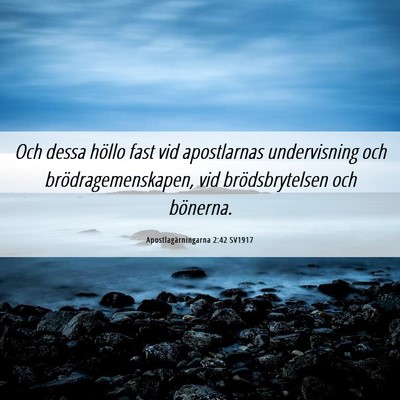 Picture 06 - Apostlagärningarna 2:42 SV1917 - Och dessa höllo fast vid apostlarnas - Bible Verse Picture
