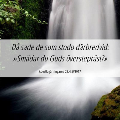 Picture 06 - Apostlagärningarna 23:4 SV1917 - Då sade de som stodo därbredvid: »Smädar du - Bible Verse Picture