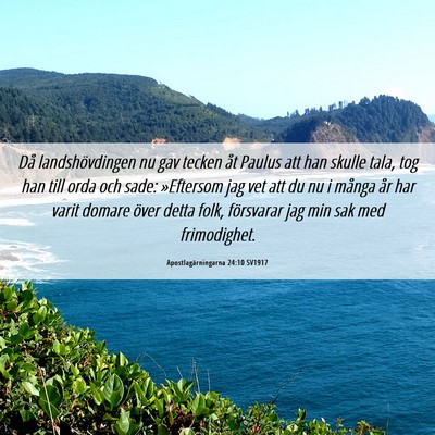 Picture 06 - Apostlagärningarna 24:10 SV1917 - Då landshövdingen nu gav tecken åt Paulus att - Bible Verse Picture