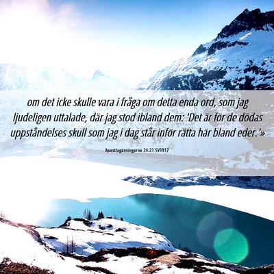 Picture 06 - Apostlagärningarna 24:21 SV1917 - om det icke skulle vara i fråga om detta enda - Bible Verse Picture