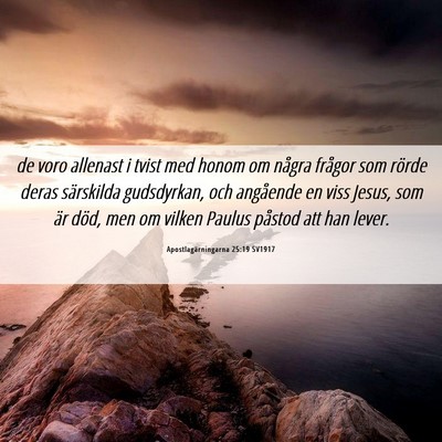 Picture 06 - Apostlagärningarna 25:19 SV1917 - de voro allenast i tvist med honom om några - Bible Verse Picture
