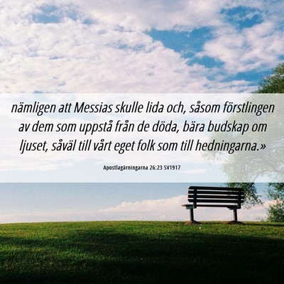 Picture 06 - Apostlagärningarna 26:23 SV1917 - nämligen att Messias skulle lida och, såsom - Bible Verse Picture