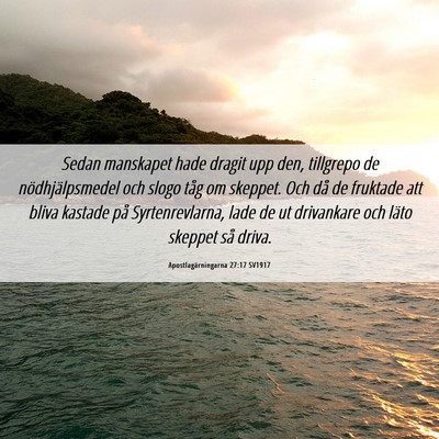 Picture 06 - Apostlagärningarna 27:17 SV1917 - Sedan manskapet hade dragit upp den, tillgrepo de - Bible Verse Picture