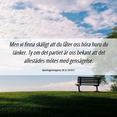 Picture 06 - Apostlagärningarna 28:22 SV1917 - Men vi finna skäligt att du låter oss höra - Bible Verse Picture