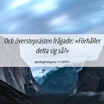 Picture 06 - Apostlagärningarna 7:1 SV1917 - Och översteprästen frågade: »Förhåller - Bible Verse Picture