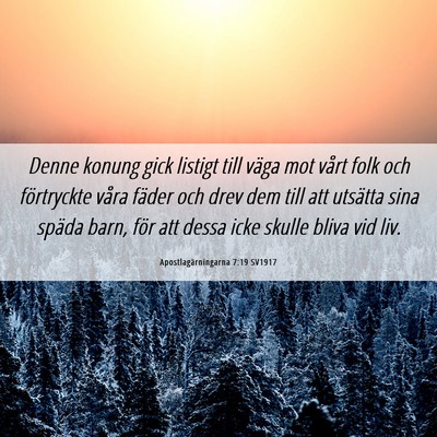 Picture 06 - Apostlagärningarna 7:19 SV1917 - Denne konung gick listigt till väga mot vårt - Bible Verse Picture