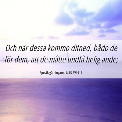 Picture 06 - Apostlagärningarna 8:15 SV1917 - Och när dessa kommo ditned, bådo de för dem, - Bible Verse Picture