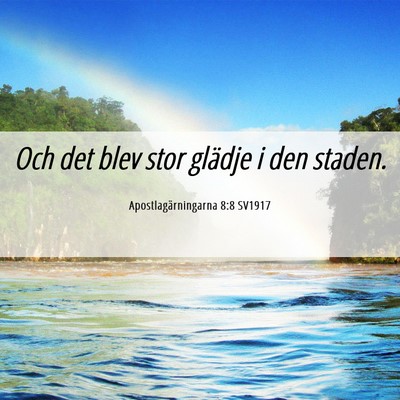Picture 06 - Apostlagärningarna 8:8 SV1917 - Och det blev stor glädje i den - Bible Verse Picture