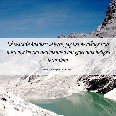 Picture 06 - Apostlagärningarna 9:13 SV1917 - Då svarade Ananias: »Herre, jag har av många - Bible Verse Picture