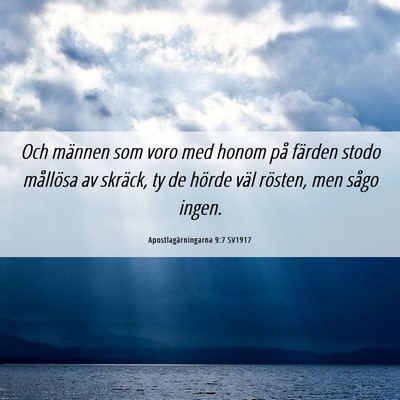 Picture 06 - Apostlagärningarna 9:7 SV1917 - Och männen som voro med honom på färden stodo - Bible Verse Picture