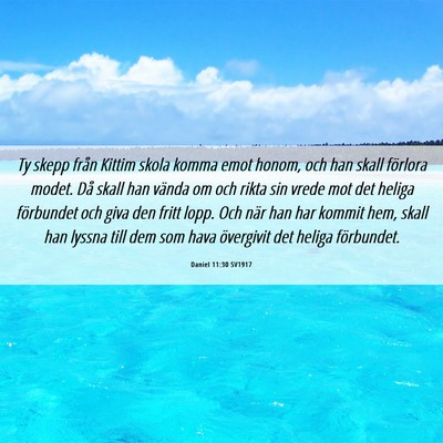 Picture 06 - Daniel 11:30 SV1917 - Ty skepp från Kittim skola komma emot honom, och - Bible Verse Picture