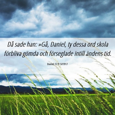 Picture 06 - Daniel 12:9 SV1917 - Då sade han: »Gå, Daniel, ty dessa ord skola - Bible Verse Picture