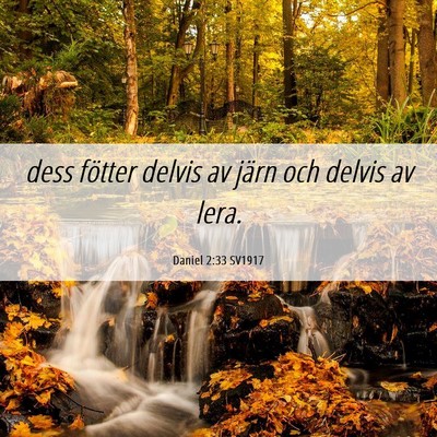 Picture 06 - Daniel 2:33 SV1917 - dess fötter delvis av järn och delvis av - Bible Verse Picture