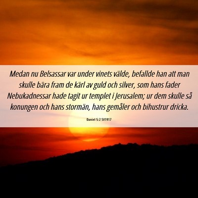Picture 06 - Daniel 5:2 SV1917 - Medan nu Belsassar var under vinets välde, - Bible Verse Picture