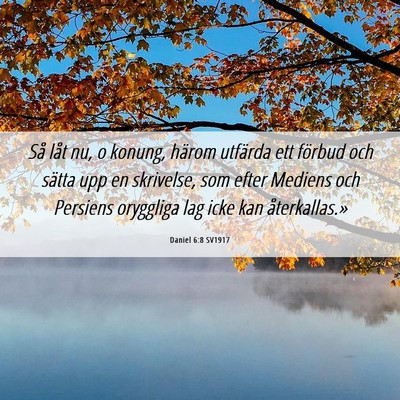 Picture 06 - Daniel 6:8 SV1917 - Så låt nu, o konung, härom utfärda ett - Bible Verse Picture