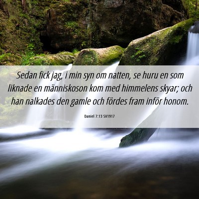 Picture 06 - Daniel 7:13 SV1917 - Sedan fick jag, i min syn om natten, se huru en - Bible Verse Picture