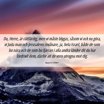 Picture 06 - Daniel 9:7 SV1917 - Du, Herre, är rättfärdig, men vi måste - Bible Verse Picture