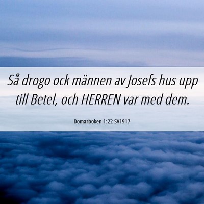 Picture 06 - Domarboken 1:22 SV1917 - Så drogo ock männen av Josefs hus upp till - Bible Verse Picture