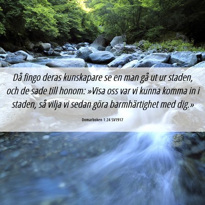 Picture 06 - Domarboken 1:24 SV1917 - Då fingo deras kunskapare se en man gå ut ur - Bible Verse Picture