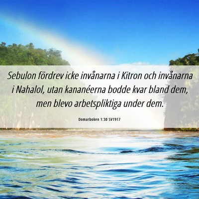 Picture 06 - Domarboken 1:30 SV1917 - Sebulon fördrev icke invånarna i Kitron och - Bible Verse Picture