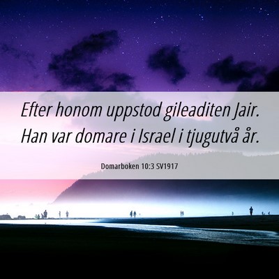 Picture 06 - Domarboken 10:3 SV1917 - Efter honom uppstod gileaditen Jair. Han var - Bible Verse Picture