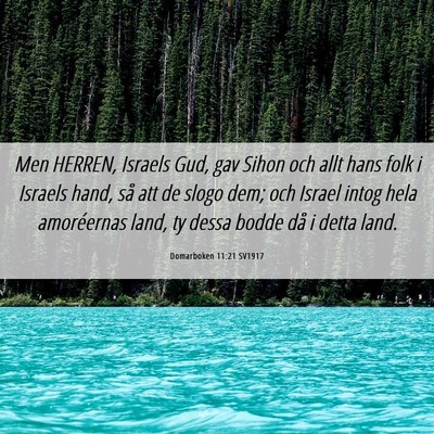 Picture 06 - Domarboken 11:21 SV1917 - Men HERREN, Israels Gud, gav Sihon och allt hans - Bible Verse Picture