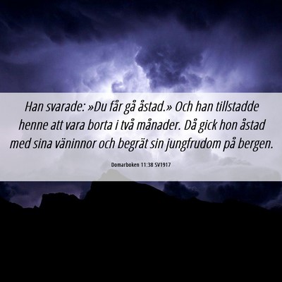 Picture 06 - Domarboken 11:38 SV1917 - Han svarade: »Du får gå åstad.» Och han - Bible Verse Picture