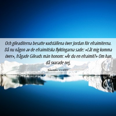 Picture 06 - Domarboken 12:5 SV1917 - Och gileaditerna besatte vadställena över - Bible Verse Picture