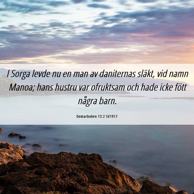 Picture 06 - Domarboken 13:2 SV1917 - I Sorga levde nu en man av daniternas släkt, vid - Bible Verse Picture