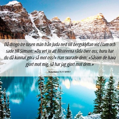 Picture 06 - Domarboken 15:11 SV1917 - Då drogo tre tusen män från Juda ned till - Bible Verse Picture