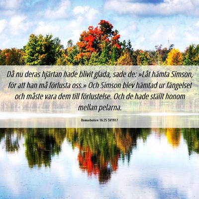 Picture 06 - Domarboken 16:25 SV1917 - Då nu deras hjärtan hade blivit glada, sade de: - Bible Verse Picture