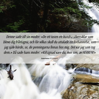 Picture 06 - Domarboken 17:2 SV1917 - Denne sade till sin moder: »De ett tusen ett - Bible Verse Picture
