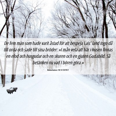 Picture 06 - Domarboken 18:14 SV1917 - De fem män som hade varit åstad för att - Bible Verse Picture