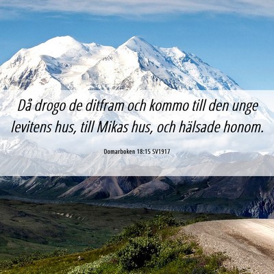 Picture 06 - Domarboken 18:15 SV1917 - Då drogo de ditfram och kommo till den unge - Bible Verse Picture