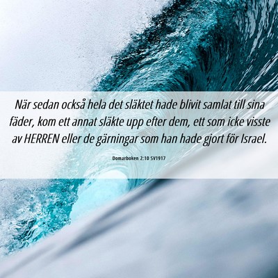 Picture 06 - Domarboken 2:10 SV1917 - När sedan också hela det släktet hade blivit - Bible Verse Picture