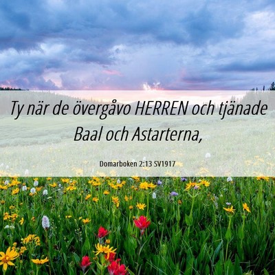 Picture 06 - Domarboken 2:13 SV1917 - Ty när de övergåvo HERREN och tjänade Baal - Bible Verse Picture