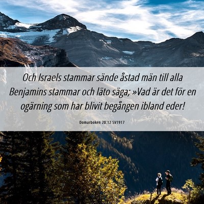 Picture 06 - Domarboken 20:12 SV1917 - Och Israels stammar sände åstad män till alla - Bible Verse Picture