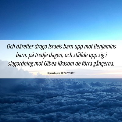 Picture 06 - Domarboken 20:30 SV1917 - Och därefter drogo Israels barn upp mot - Bible Verse Picture
