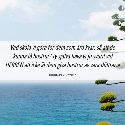 Picture 06 - Domarboken 21:7 SV1917 - Vad skola vi göra för dem som äro kvar, så - Bible Verse Picture