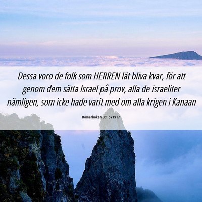 Picture 06 - Domarboken 3:1 SV1917 - Dessa voro de folk som HERREN lät bliva kvar, - Bible Verse Picture