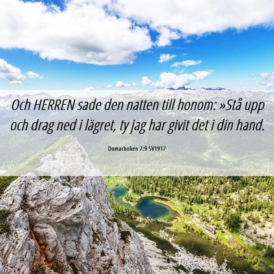 Picture 06 - Domarboken 7:9 SV1917 - Och HERREN sade den natten till honom: »Stå upp - Bible Verse Picture