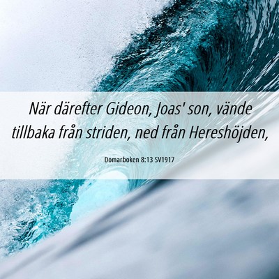 Picture 06 - Domarboken 8:13 SV1917 - När därefter Gideon, Joas' son, vände tillbaka - Bible Verse Picture