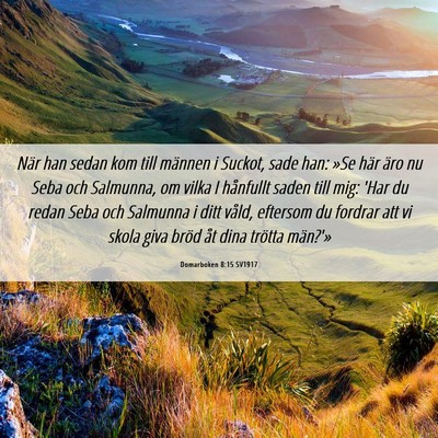 Picture 06 - Domarboken 8:15 SV1917 - När han sedan kom till männen i Suckot, sade - Bible Verse Picture