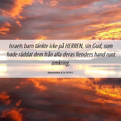 Picture 06 - Domarboken 8:34 SV1917 - Israels barn tänkte icke på HERREN, sin Gud, - Bible Verse Picture