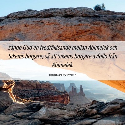 Picture 06 - Domarboken 9:23 SV1917 - sände Gud en tvedräktsande mellan Abimelek och - Bible Verse Picture