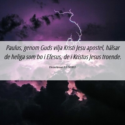 Picture 06 - Efesierbrevet 1:1 SV1917 - Paulus, genom Guds vilja Kristi Jesu apostel, - Bible Verse Picture
