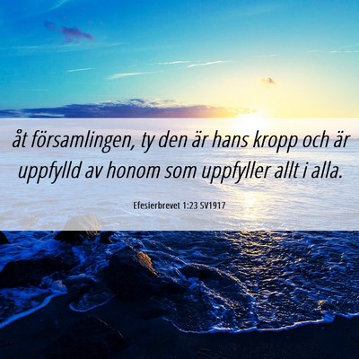 Picture 06 - Efesierbrevet 1:23 SV1917 - åt församlingen, ty den är hans kropp och är - Bible Verse Picture