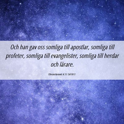 Picture 06 - Efesierbrevet 4:11 SV1917 - Och han gav oss somliga till apostlar, somliga - Bible Verse Picture