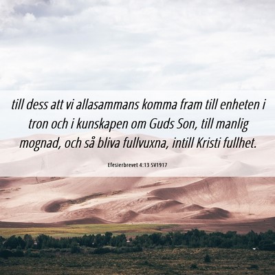 Picture 06 - Efesierbrevet 4:13 SV1917 - till dess att vi allasammans komma fram till - Bible Verse Picture