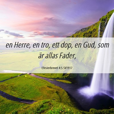 Picture 06 - Efesierbrevet 4:5 SV1917 - en Herre, en tro, ett dop, en Gud, som är allas - Bible Verse Picture
